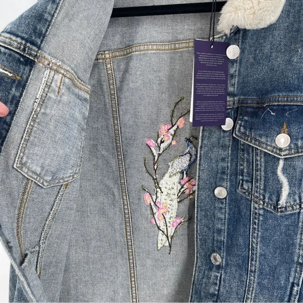 Violeta by Mango Embroidered Denim Jacket - Picture 4 of 11